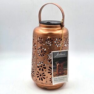 Belavi Solar Metal Lantern Bronze, Battery Included, Hanging, Viral Aldi NWT